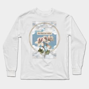 Art beautiful dream love romantic clouds sky aesthetic retro vintage flower floral print inspired artsy renaissance classic classy Long Sleeve T-Shirt